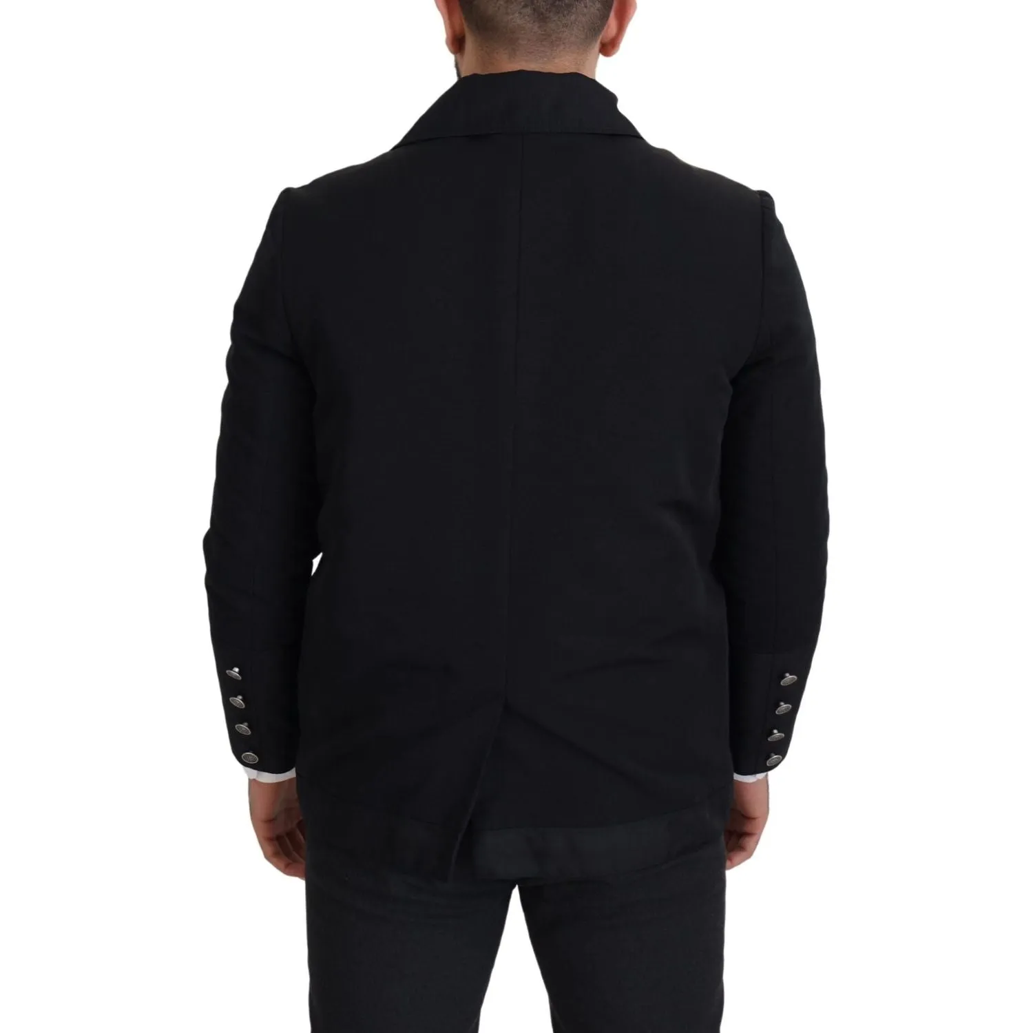 Dolce & Gabbana Elegant Full Zip Black Wool Blend Jacket