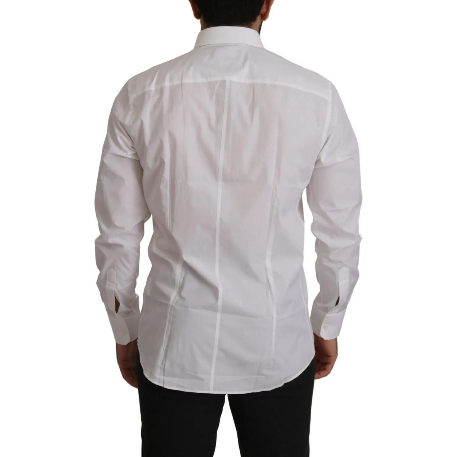 Dolce & Gabbana Elegant Slim Fit White Martini Dress Shirt