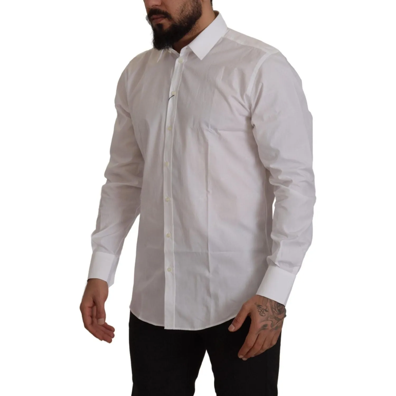 Dolce & Gabbana Elegant Slim Fit White Martini Dress Shirt