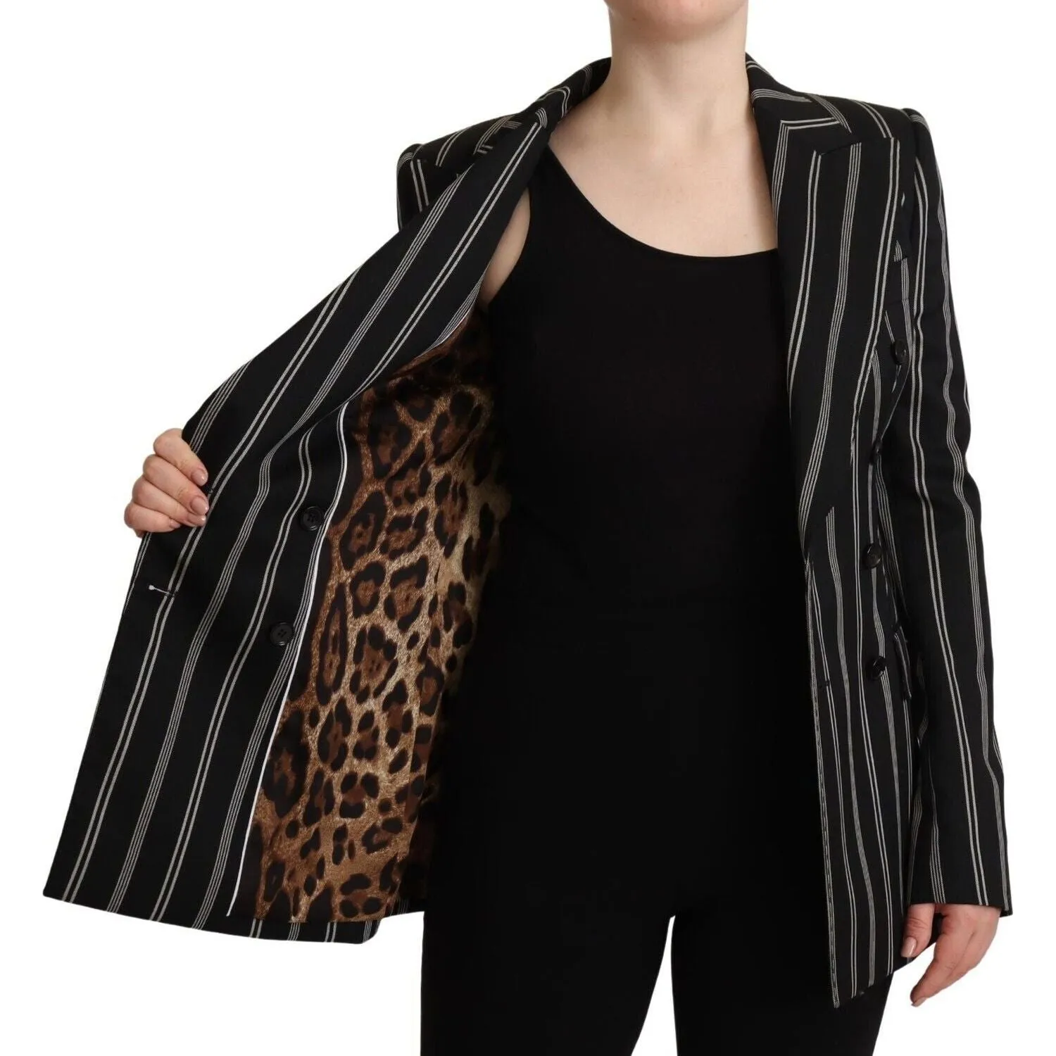 Dolce & Gabbana Elegant Striped Wool Stretch Jacket