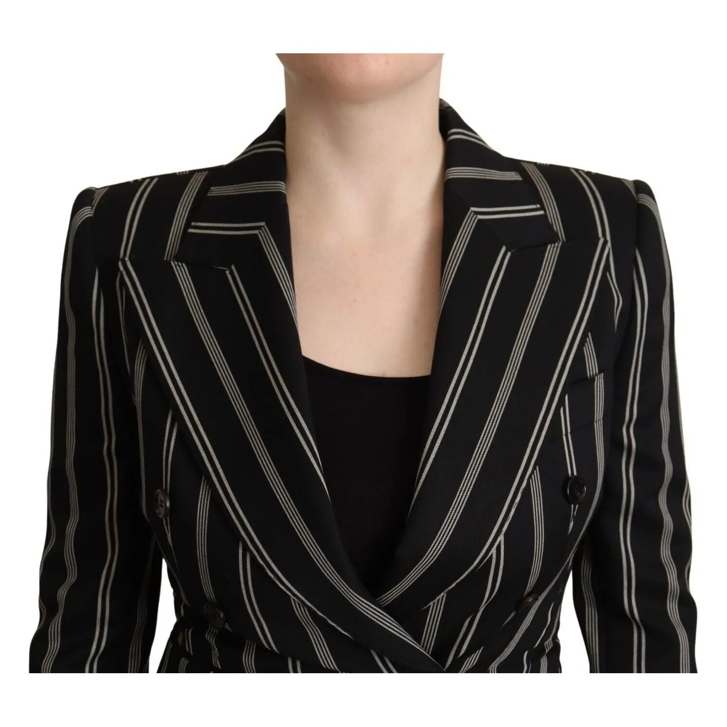 Dolce & Gabbana Elegant Striped Wool Stretch Jacket