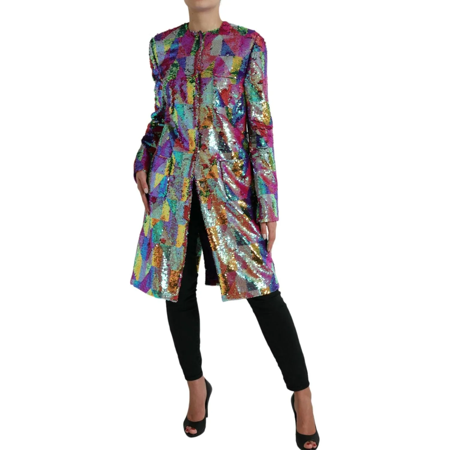 Dolce & Gabbana Multicolor Sequined Long Jacket