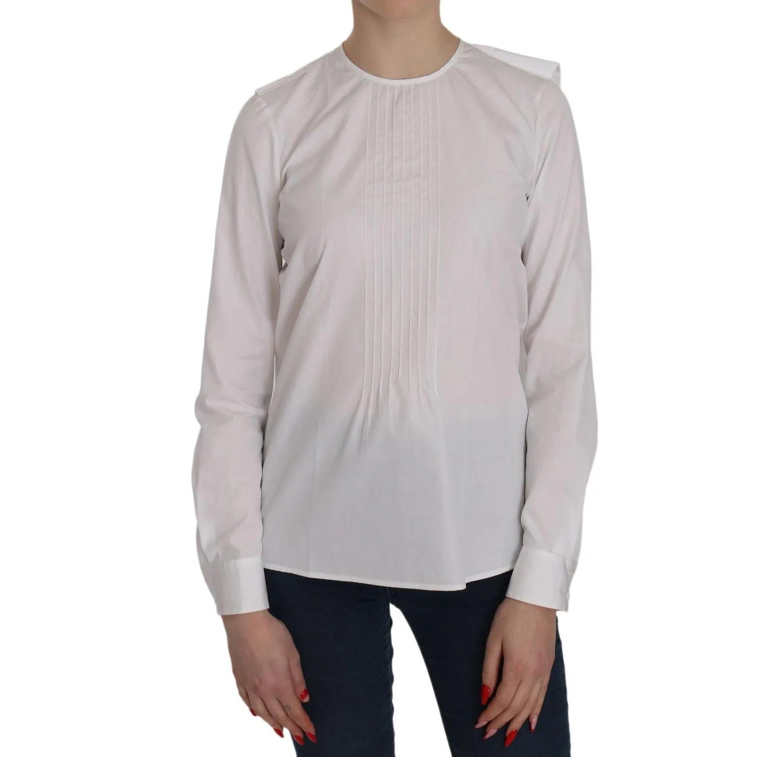 Dsquared² Elegant White Cotton Crew Neck Top