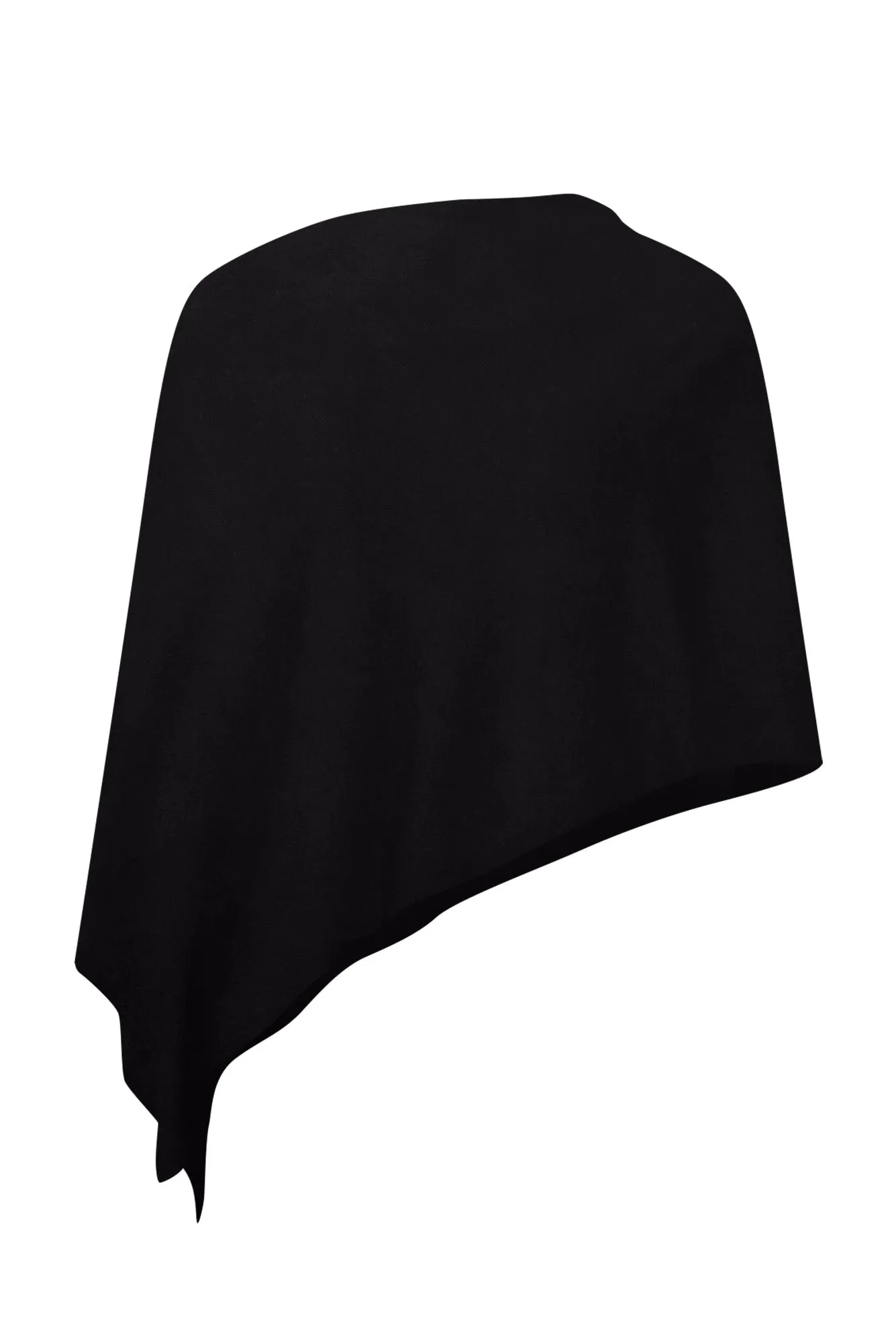 Elorie Black Cotton Cashmere Poncho