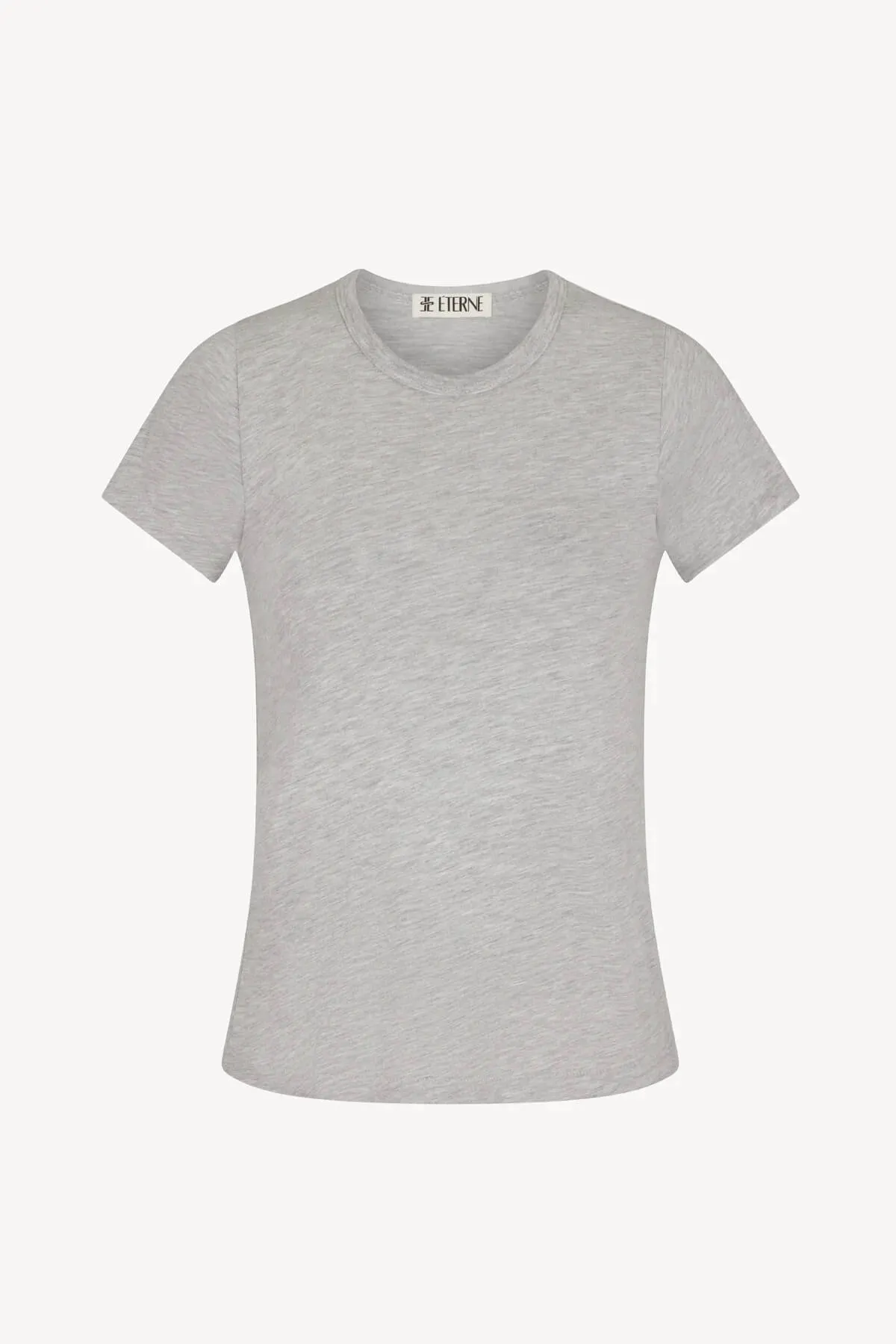 Eterne - Fitted Crewneck short Sleeve T-Shirt in heather grey