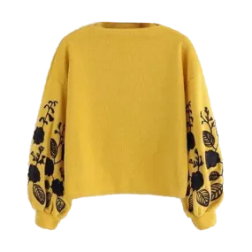 Floral Embroidered UpTown Sweatshirt