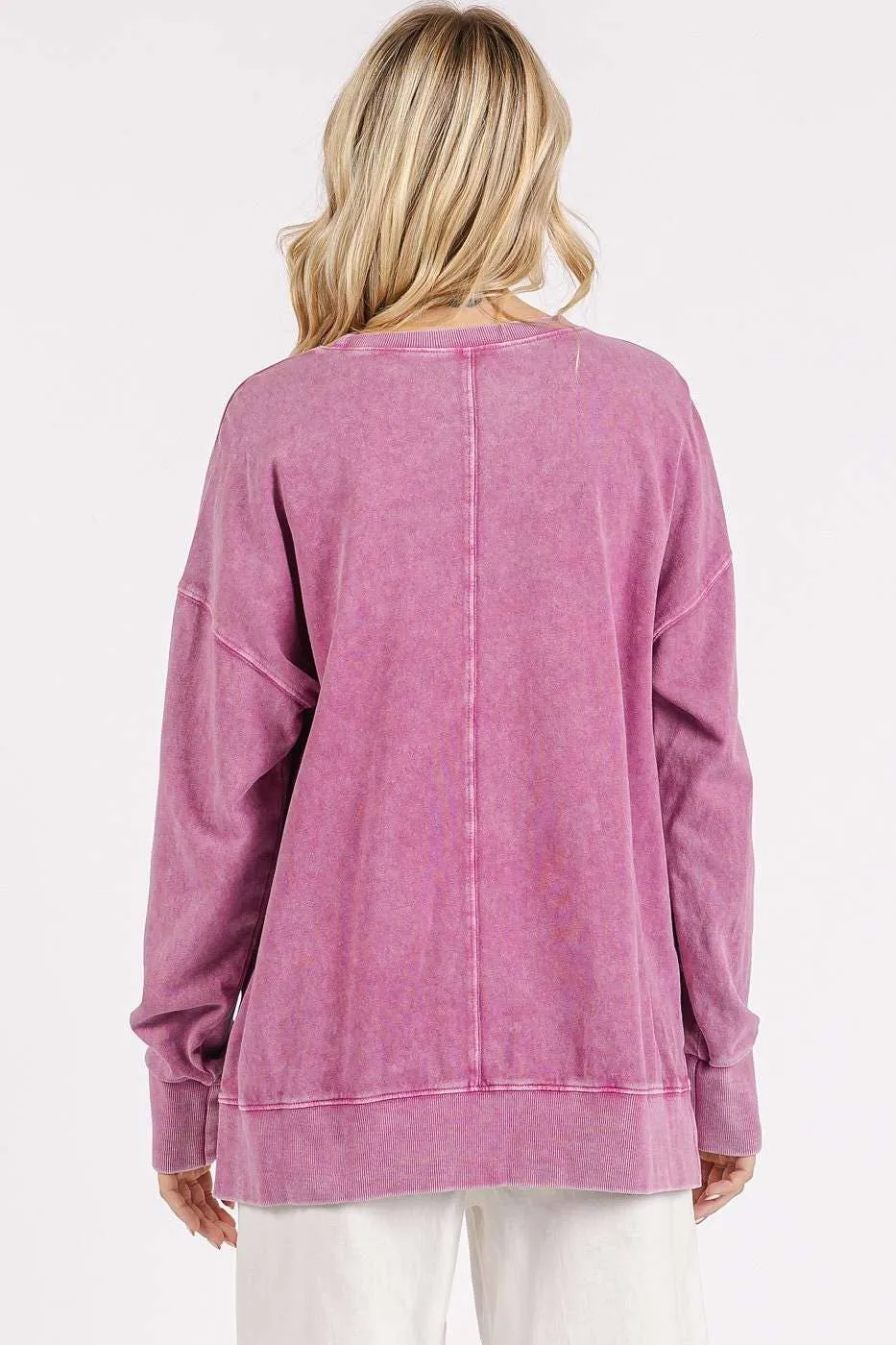 FLOWER PATCH MINERAL WASH LONG SLEEVE TOP