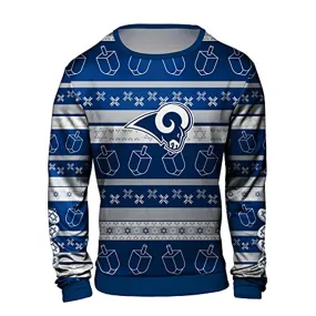 Forever Collectibles NFL Men's Los Angeles Rams Hanukkah Ugly Sweater