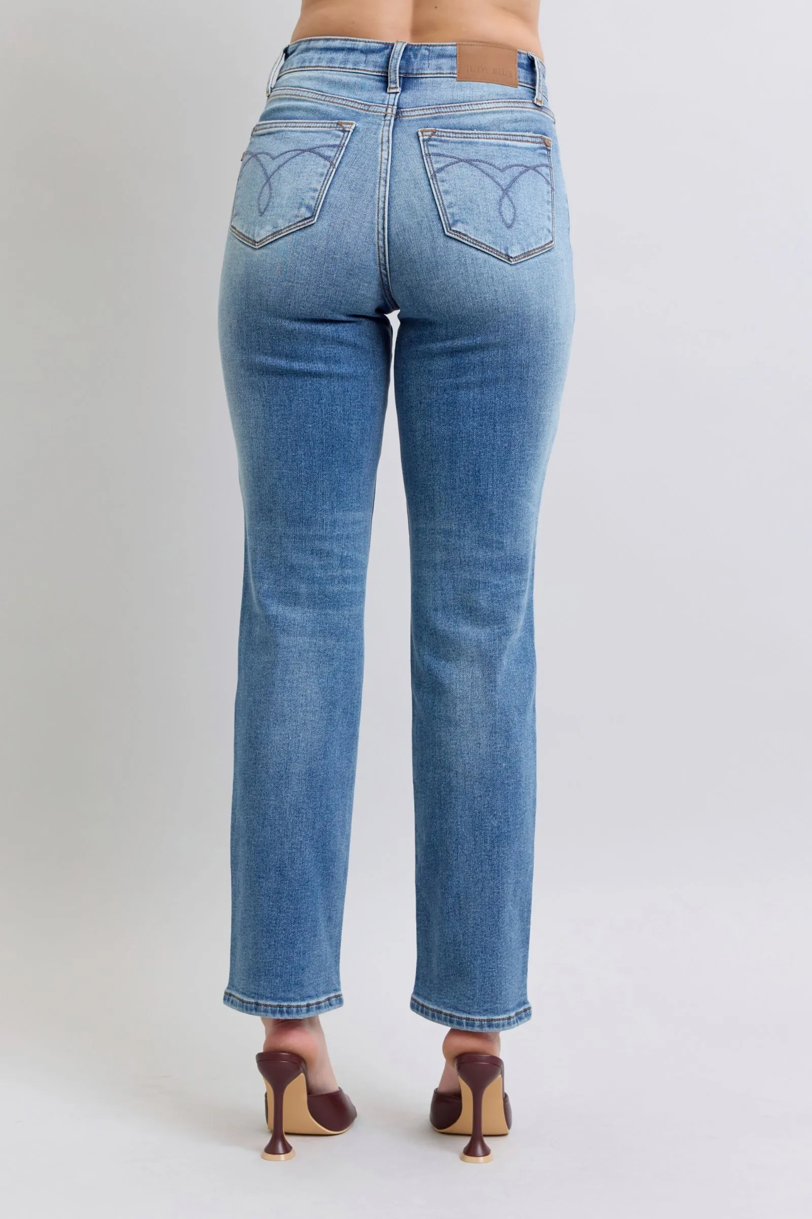 Full Size Run Vintage Wash Thermal Straight Jeans