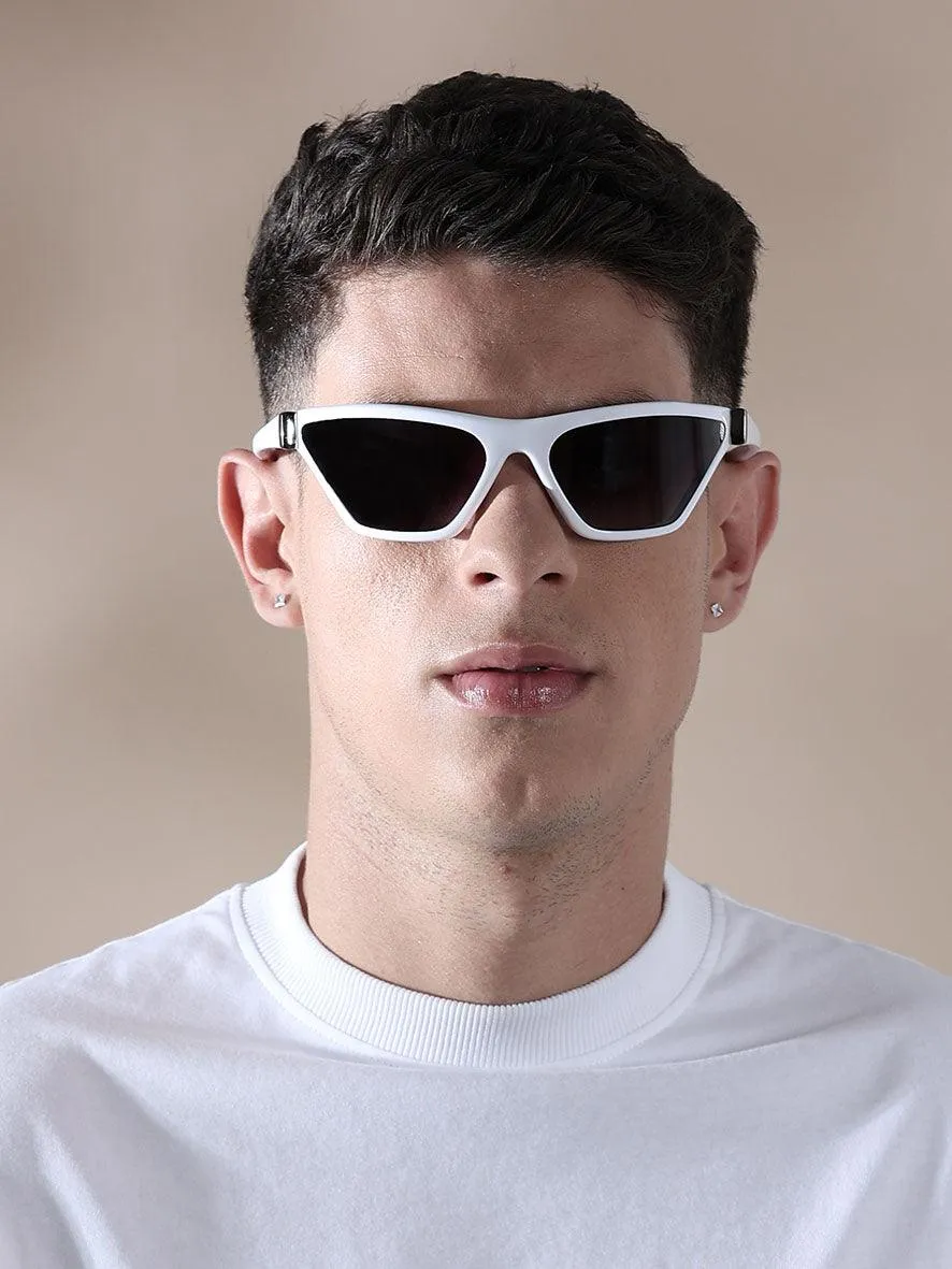 Futuristic Wrap Around Sunglass - White