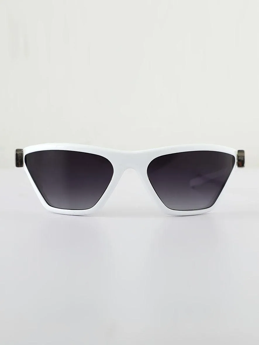 Futuristic Wrap Around Sunglass - White