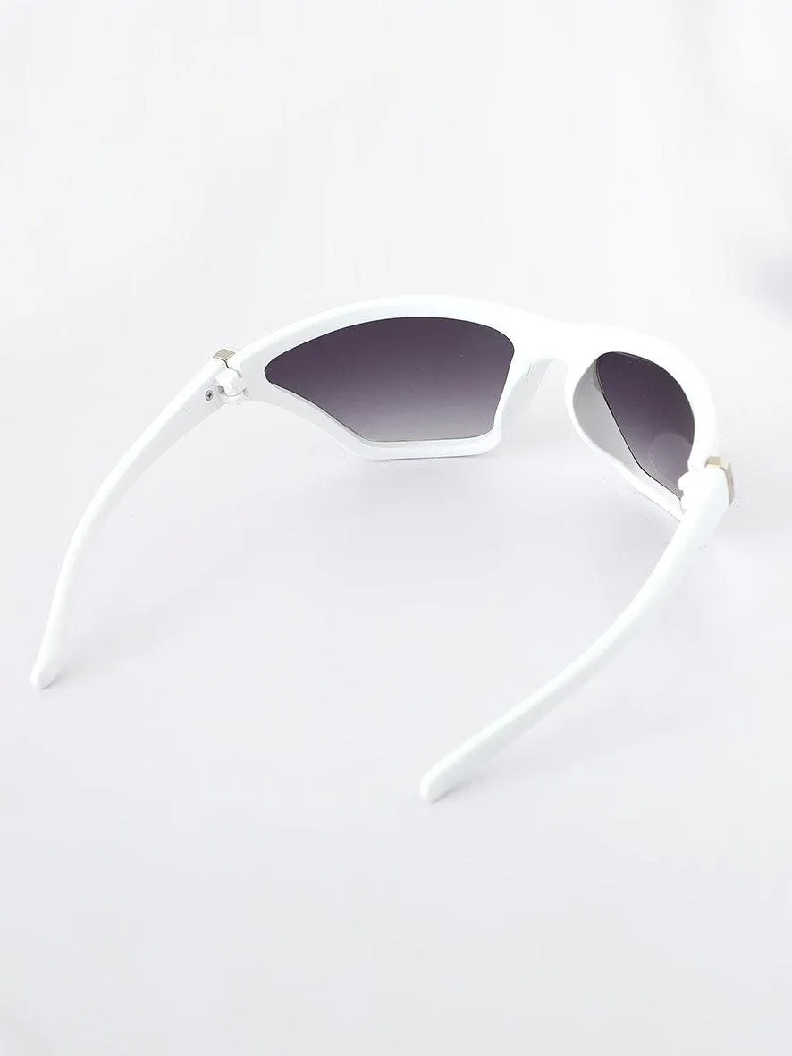 Futuristic Wrap Around Sunglass - White