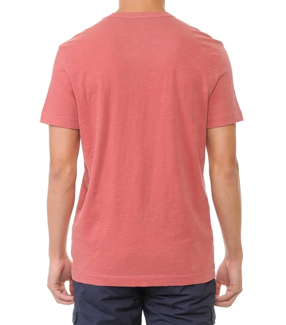 Garment-Dyed Slub Cotton Crew Neck T-Shirt with Binded Neckline