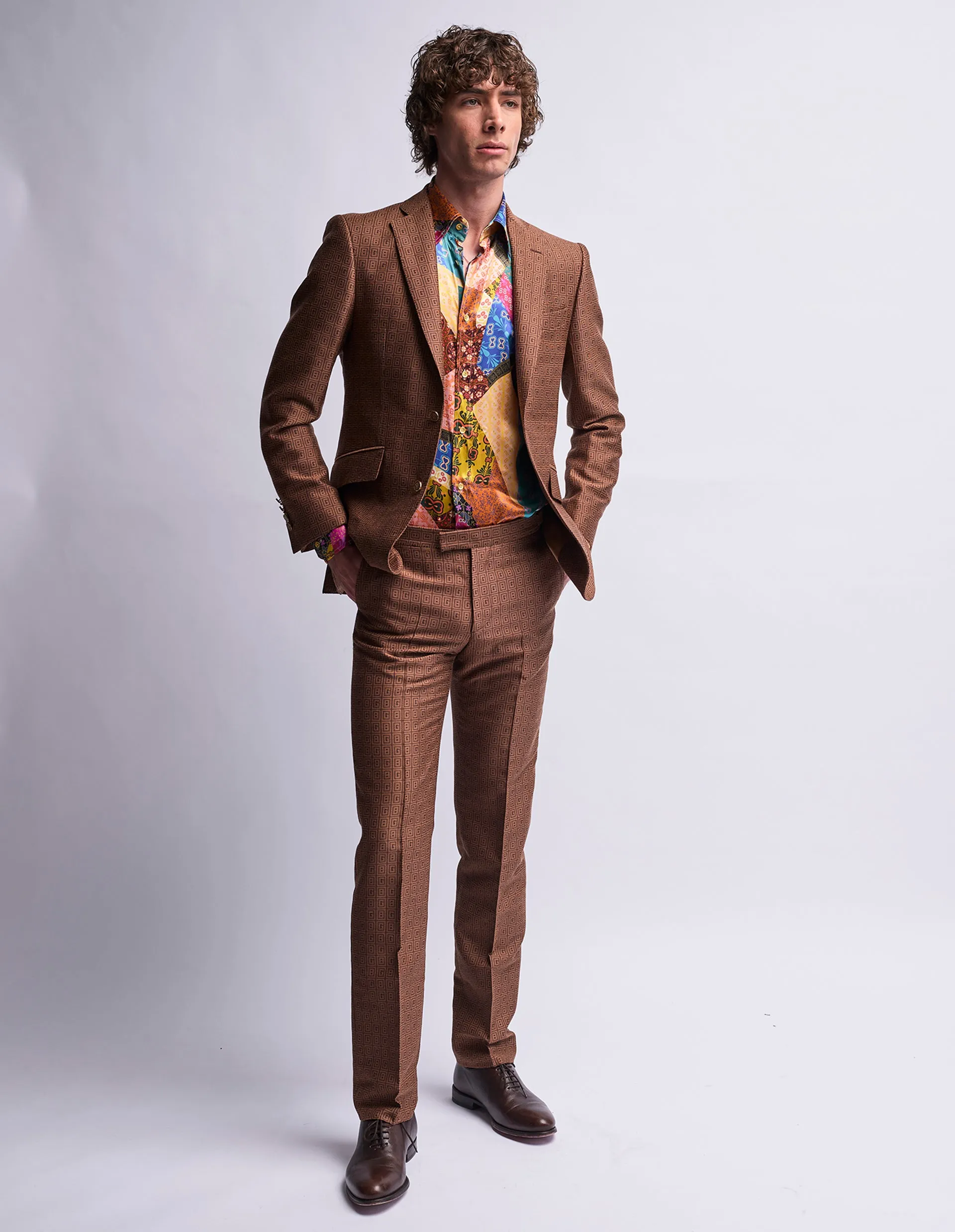 GB Monogram Jacquard 2 Piece Suit GOLD COLLECTION