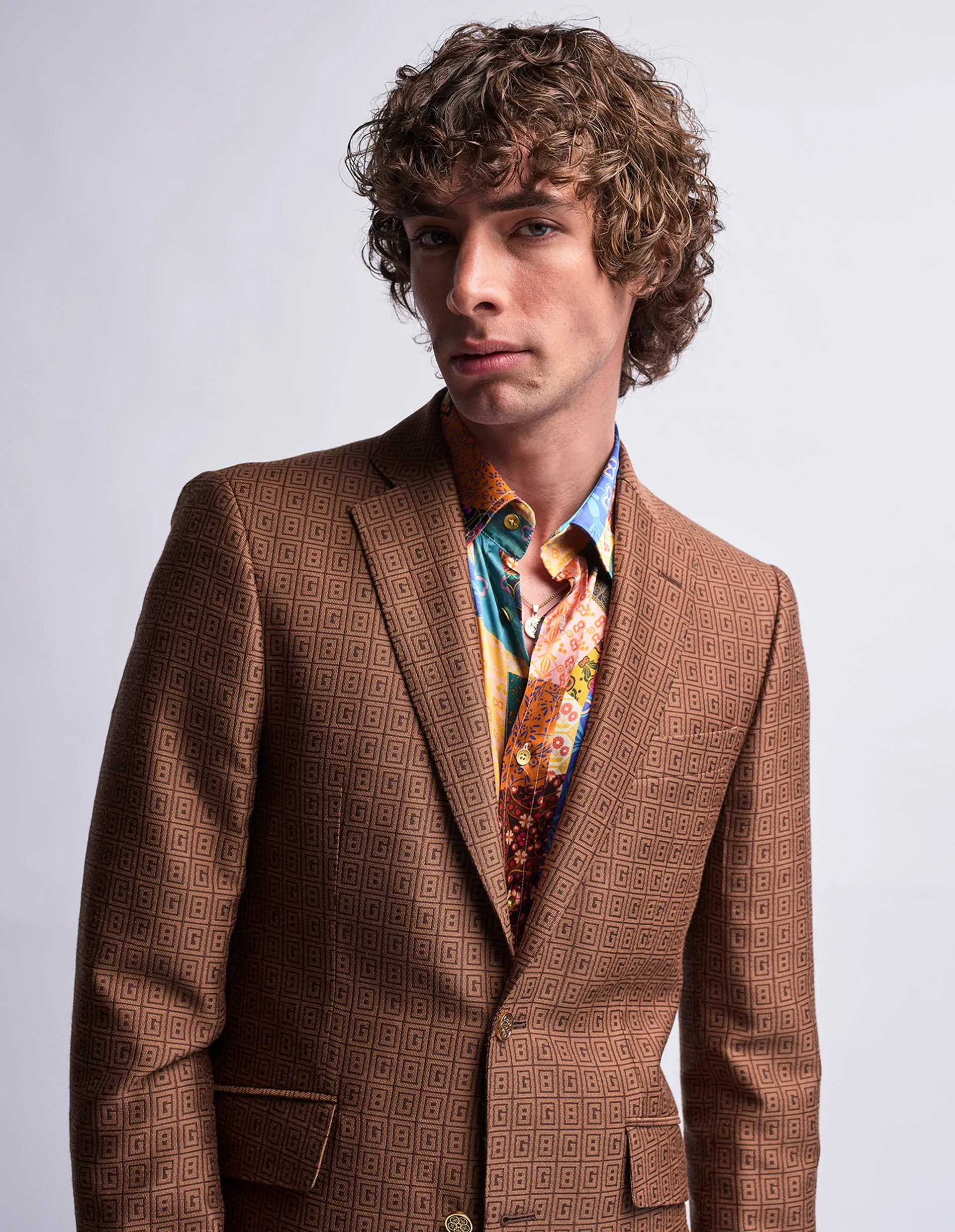 GB Monogram Jacquard 2 Piece Suit GOLD COLLECTION