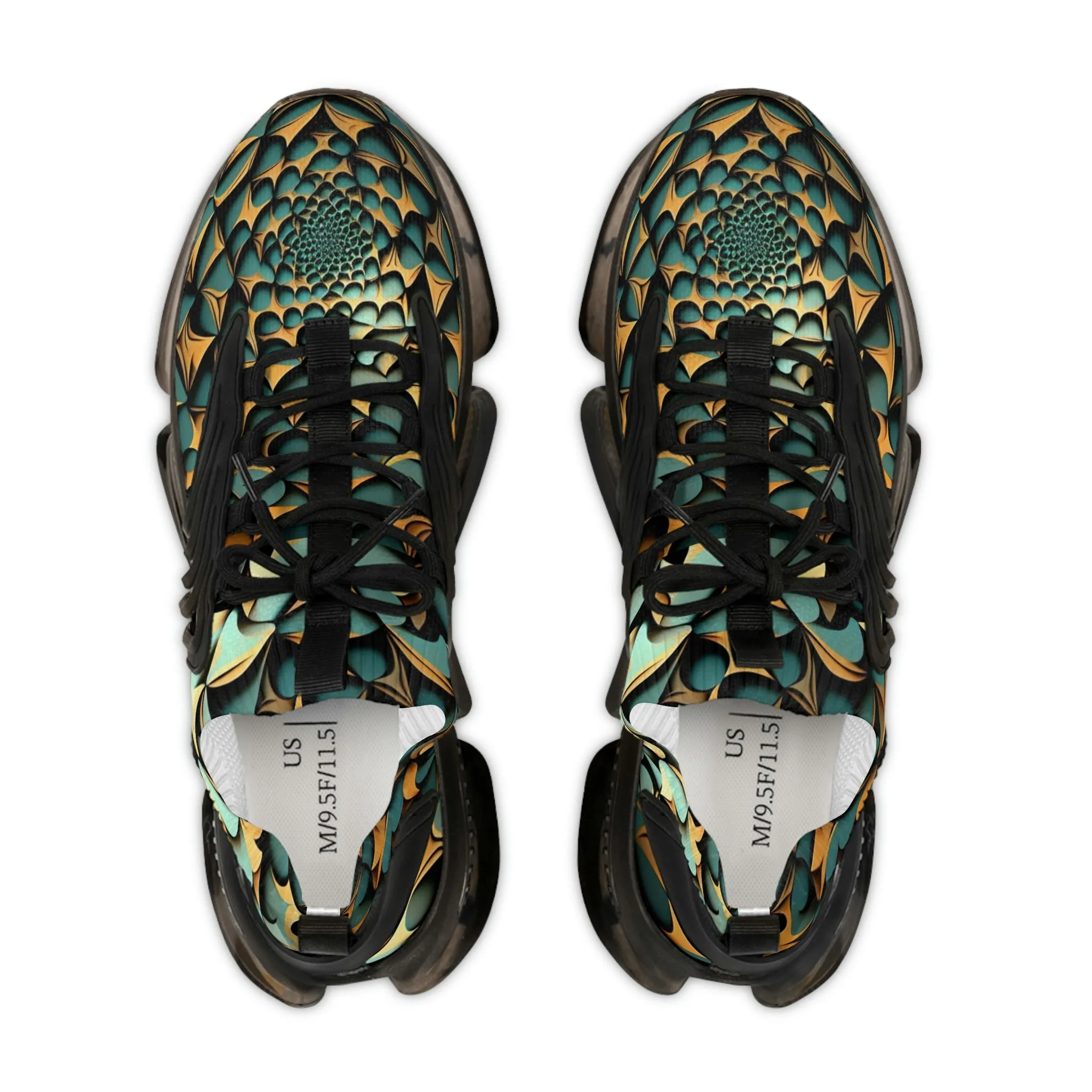 Geometric fractal pattern Sneakers Mens Mesh Shoes