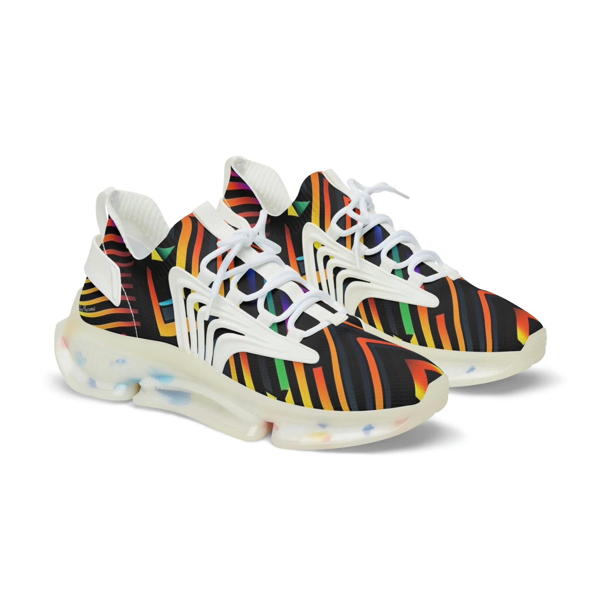 Geometric rainbow pattern Sneakers Mens Mesh Shoes