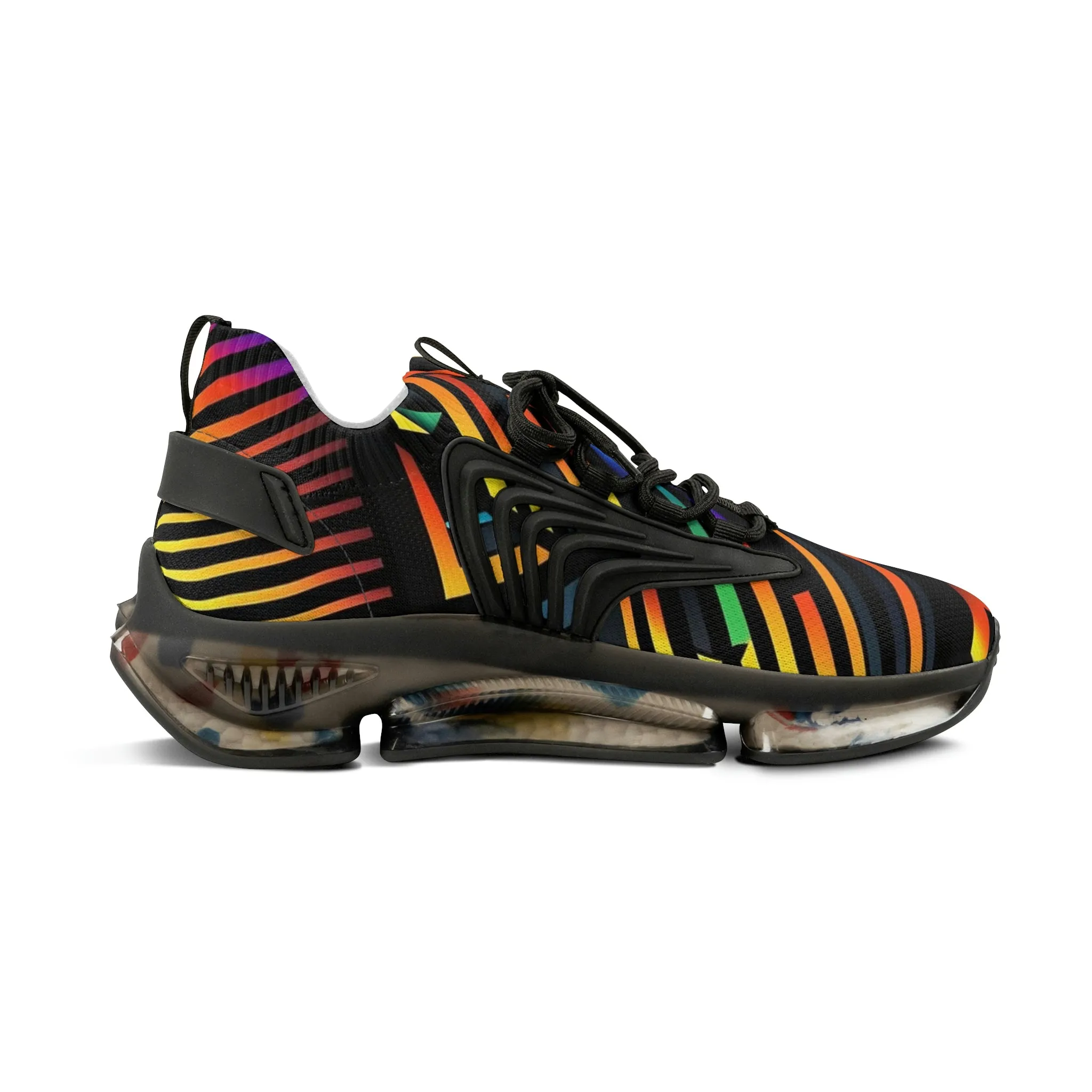 Geometric rainbow pattern Sneakers Mens Mesh Shoes