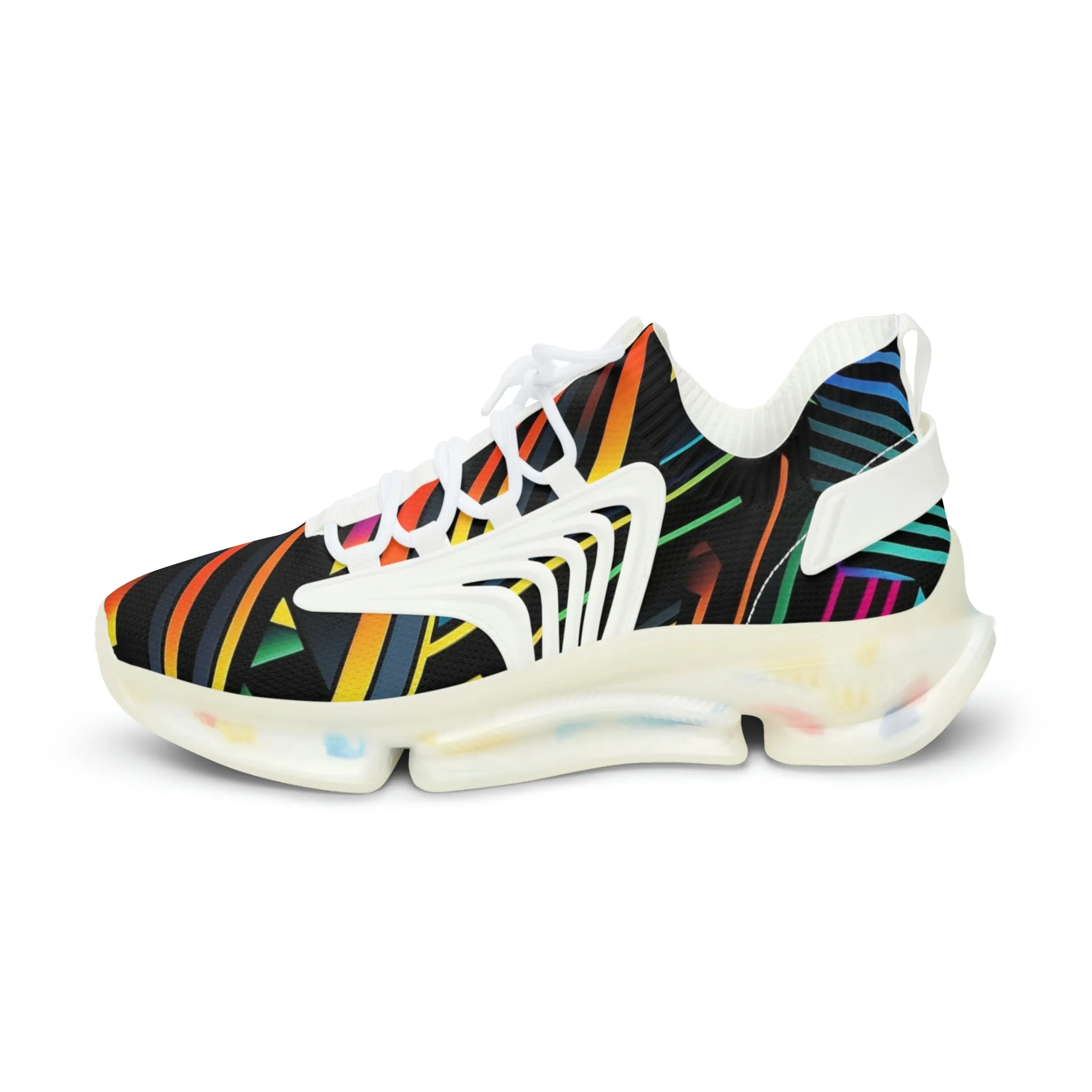 Geometric rainbow pattern Sneakers Mens Mesh Shoes