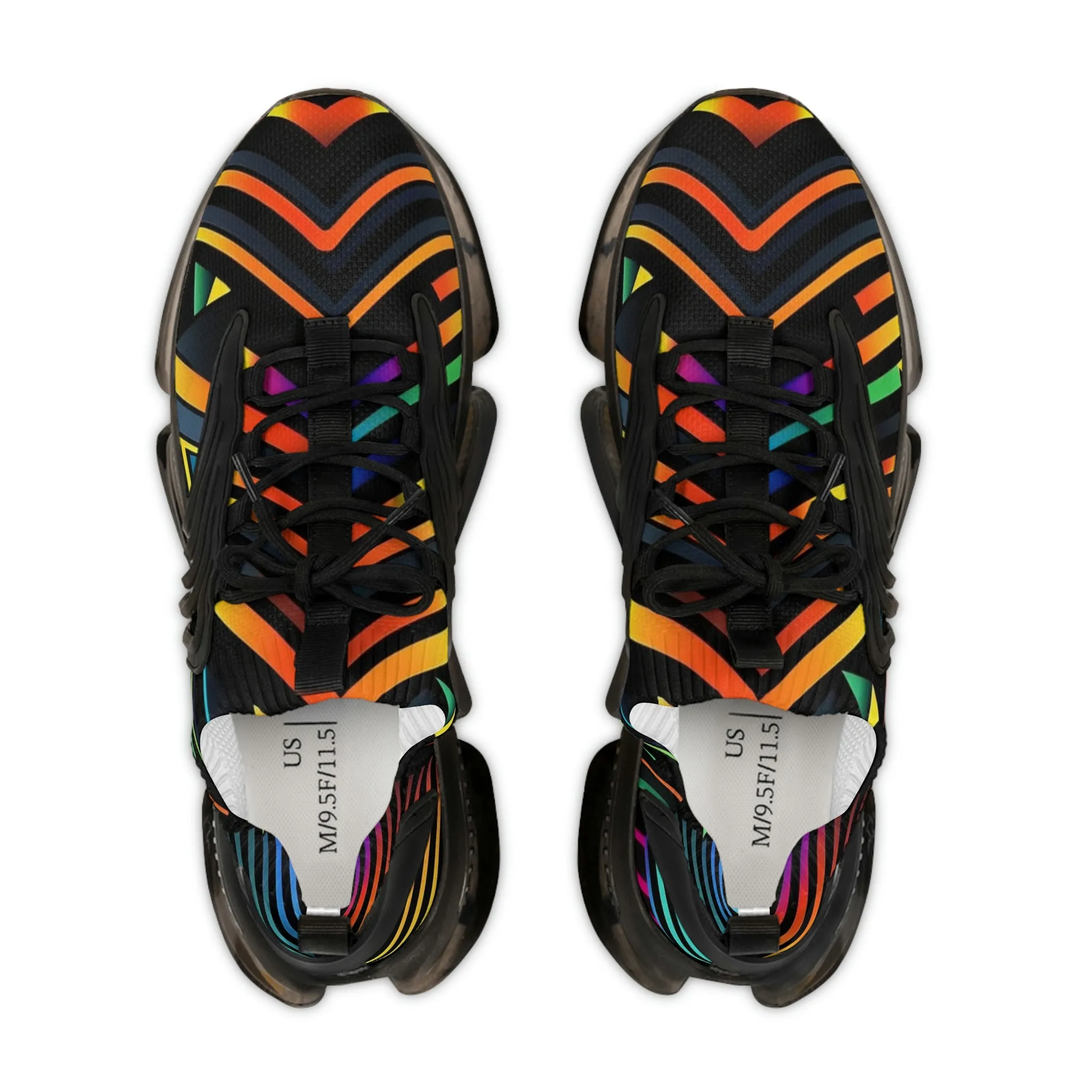 Geometric rainbow pattern Sneakers Mens Mesh Shoes