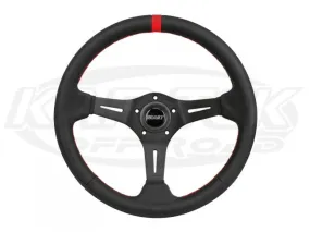 GRANT 692 Performance & Race Steering Wheel 13-3/4" Dia., Red Steering Strip, Leather