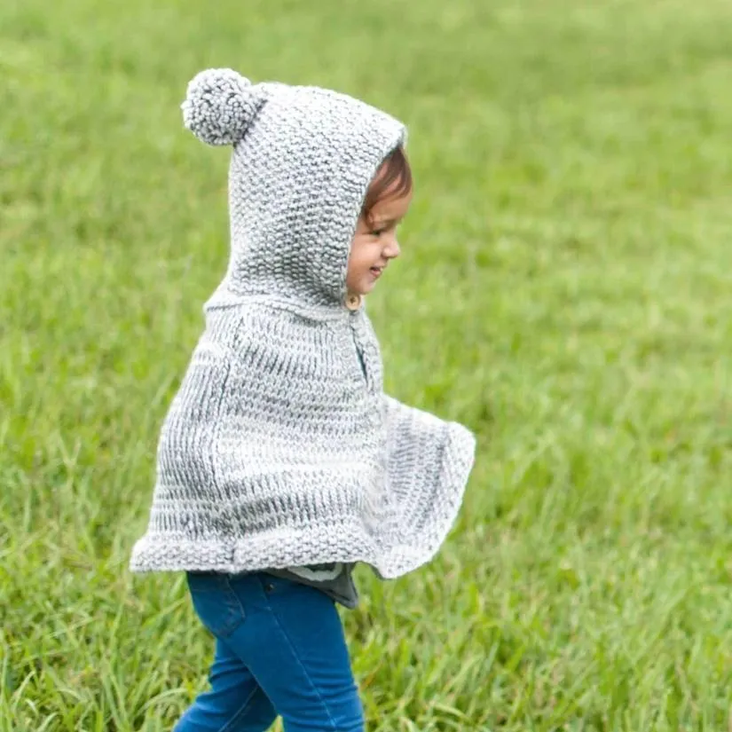 Gray Hooded Poncho