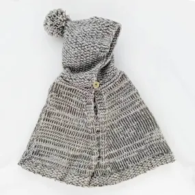 Gray Hooded Poncho