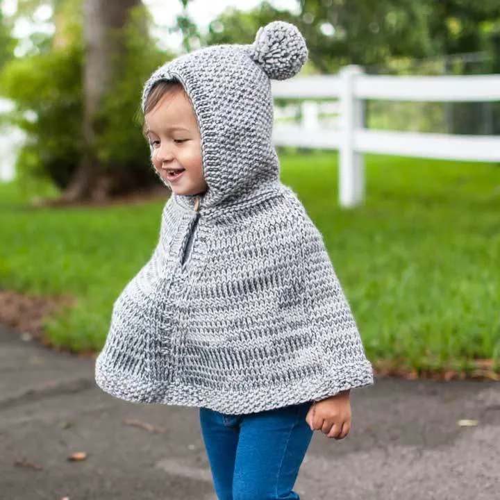 Gray Hooded Poncho