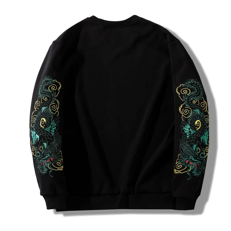 Green Dragon Embroidered Sweatshirt