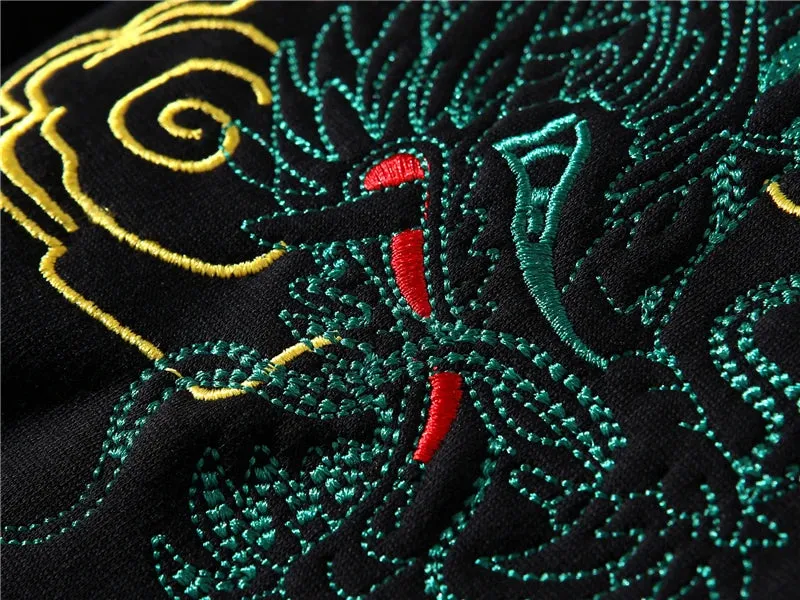 Green Dragon Embroidered Sweatshirt