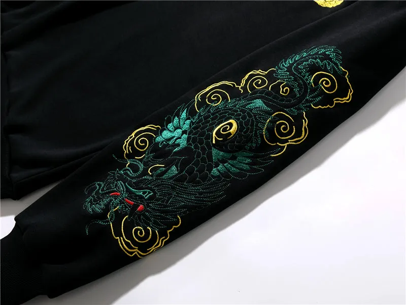 Green Dragon Embroidered Sweatshirt