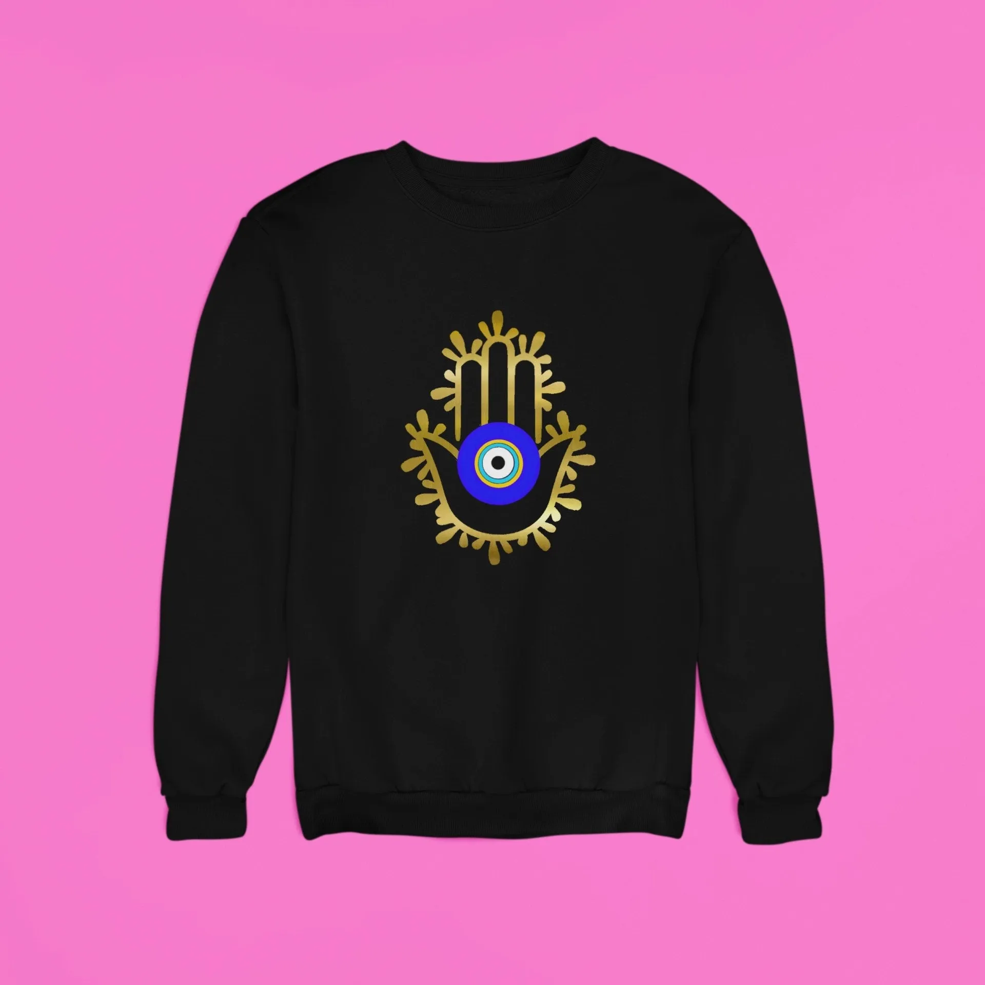 Hamsa Hand Evil Eye Sweatshirt, Amida Eye Hamsa Hand Sweatshirt, Boho Sweatshirt, Hamsa Hand Clothes