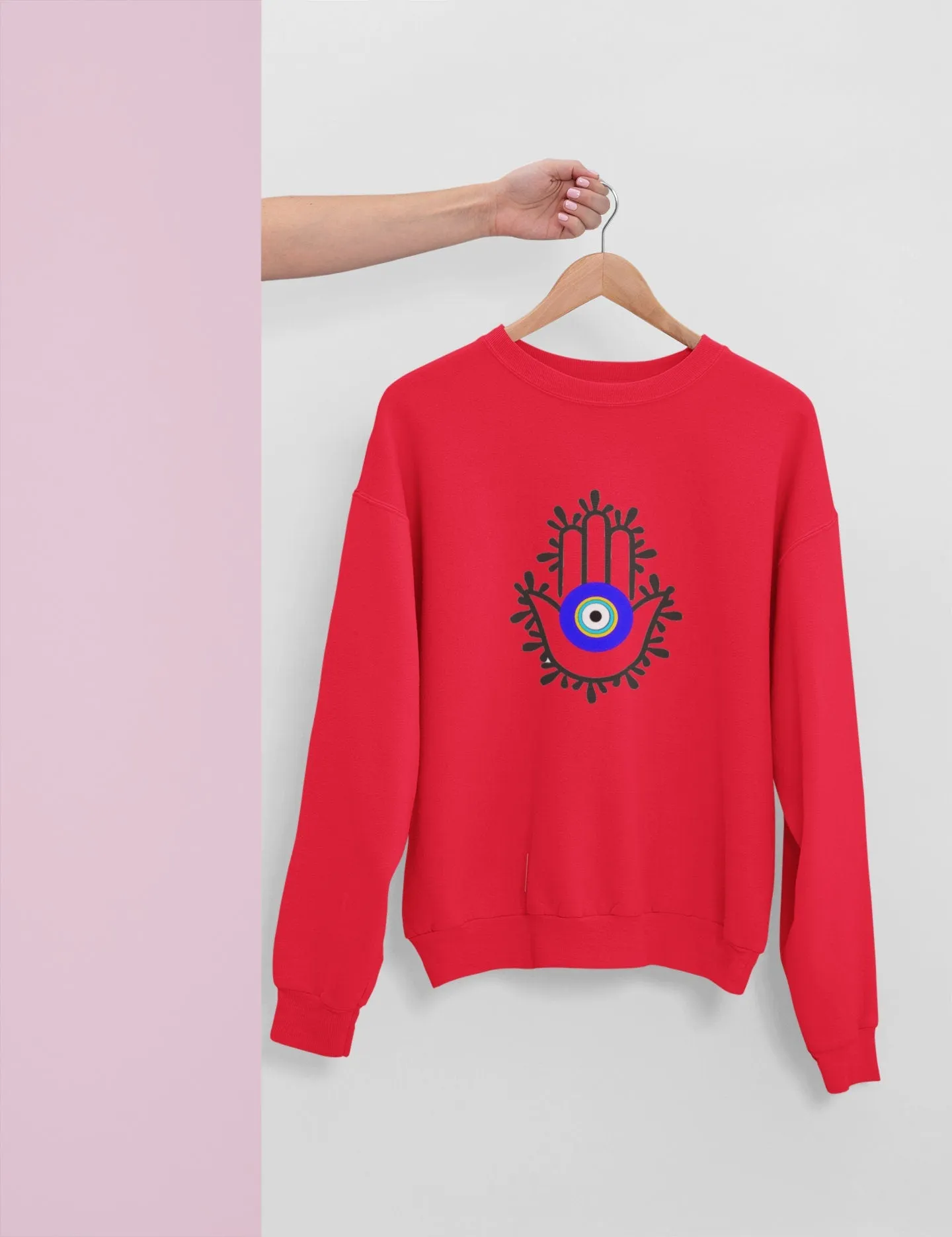 Hamsa Hand Evil Eye Sweatshirt, Amida Eye Hamsa Hand Sweatshirt, Boho Sweatshirt, Hamsa Hand Clothes