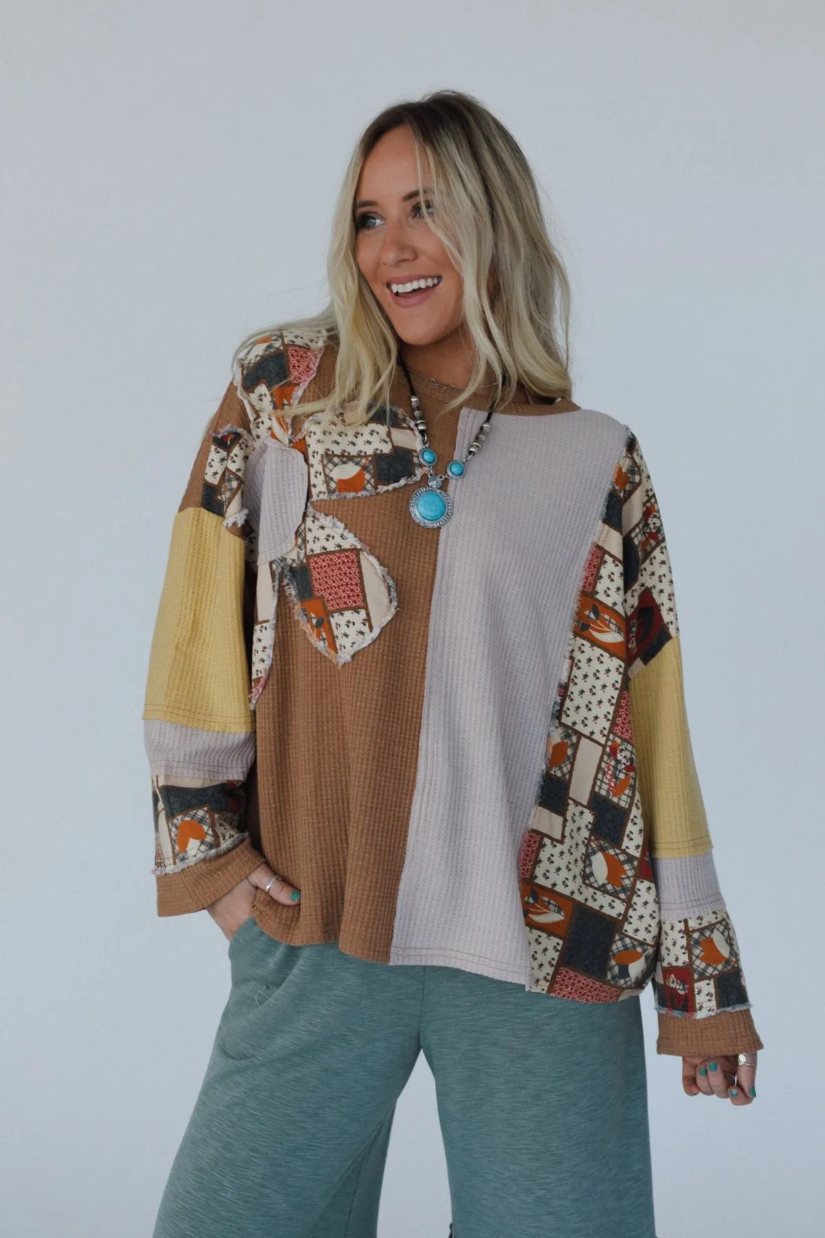 Happily Ever Flower Patch Top - Mocha