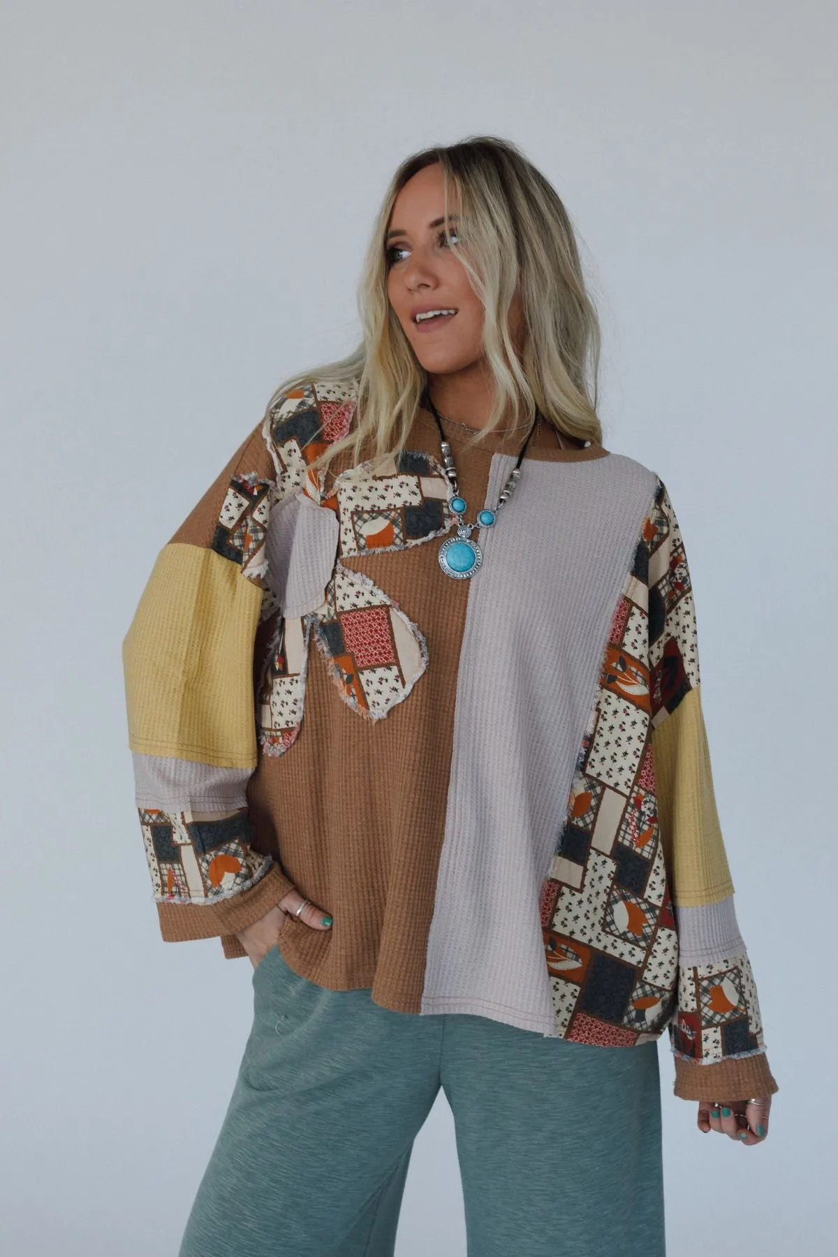 Happily Ever Flower Patch Top - Mocha