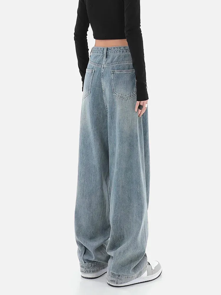 Harajuku Wash Denim Baggy High Street Wide Leg Jeans