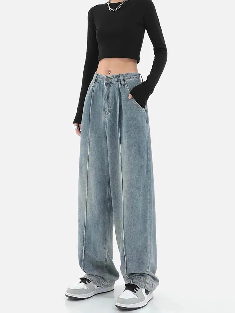 Harajuku Wash Denim Baggy High Street Wide Leg Jeans