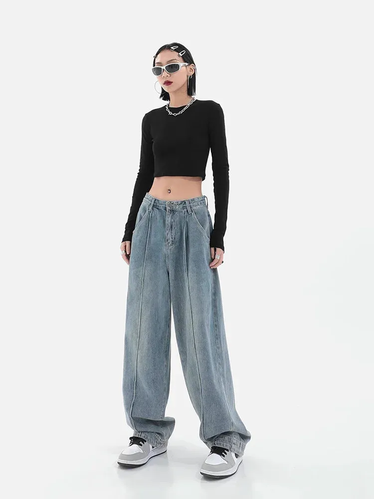 Harajuku Wash Denim Baggy High Street Wide Leg Jeans