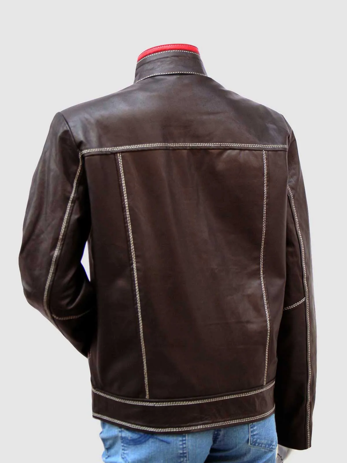 High Collar Leather Jacket