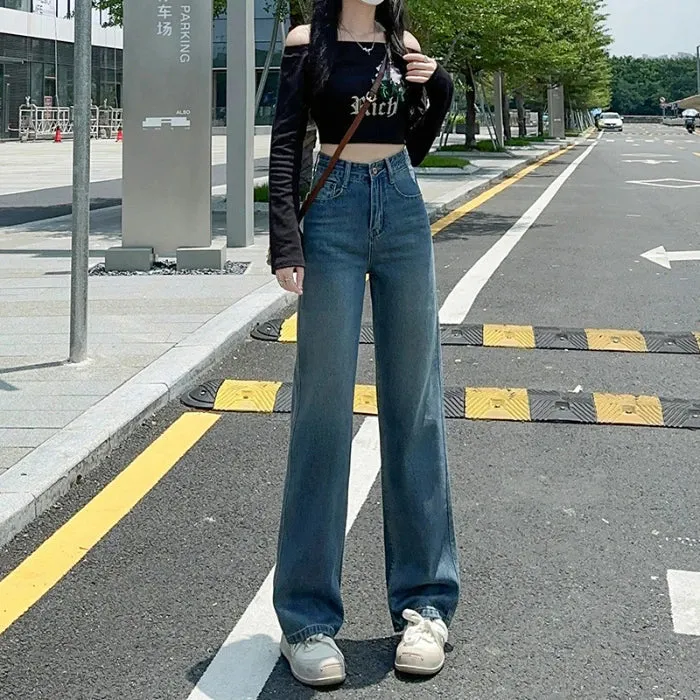 High Waist Straight Fashion Denim Jeans