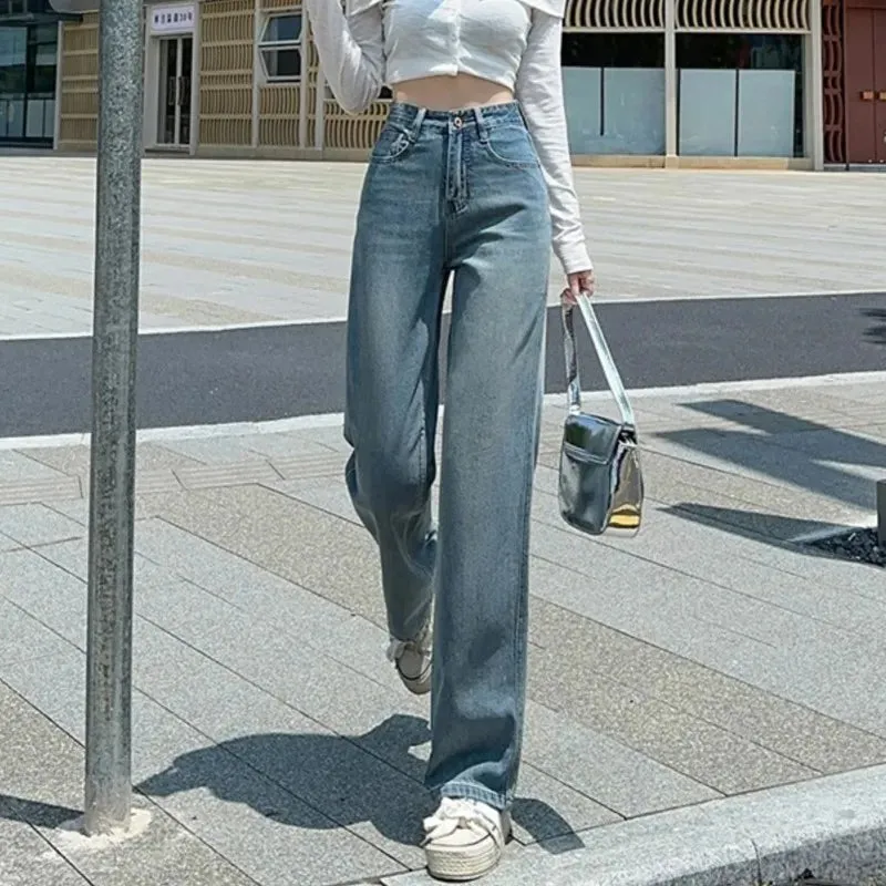 High Waist Straight Fashion Denim Jeans