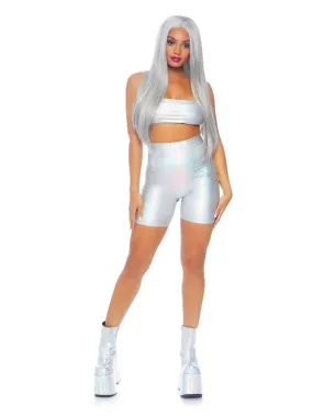 Holographic Bandeau and Shorts Set