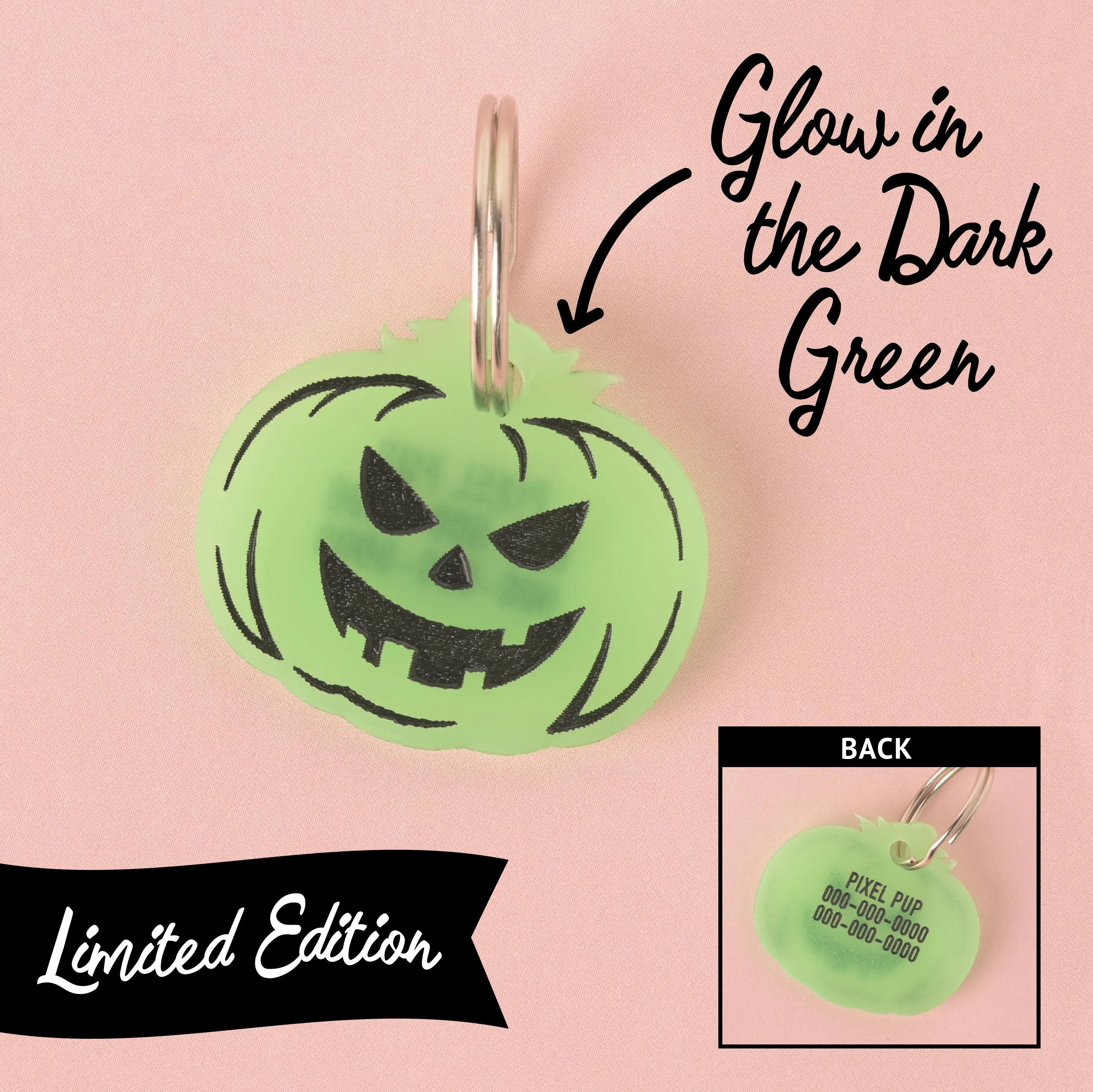 Jack-O-Lantern Pumpkin Personalized Pet tag