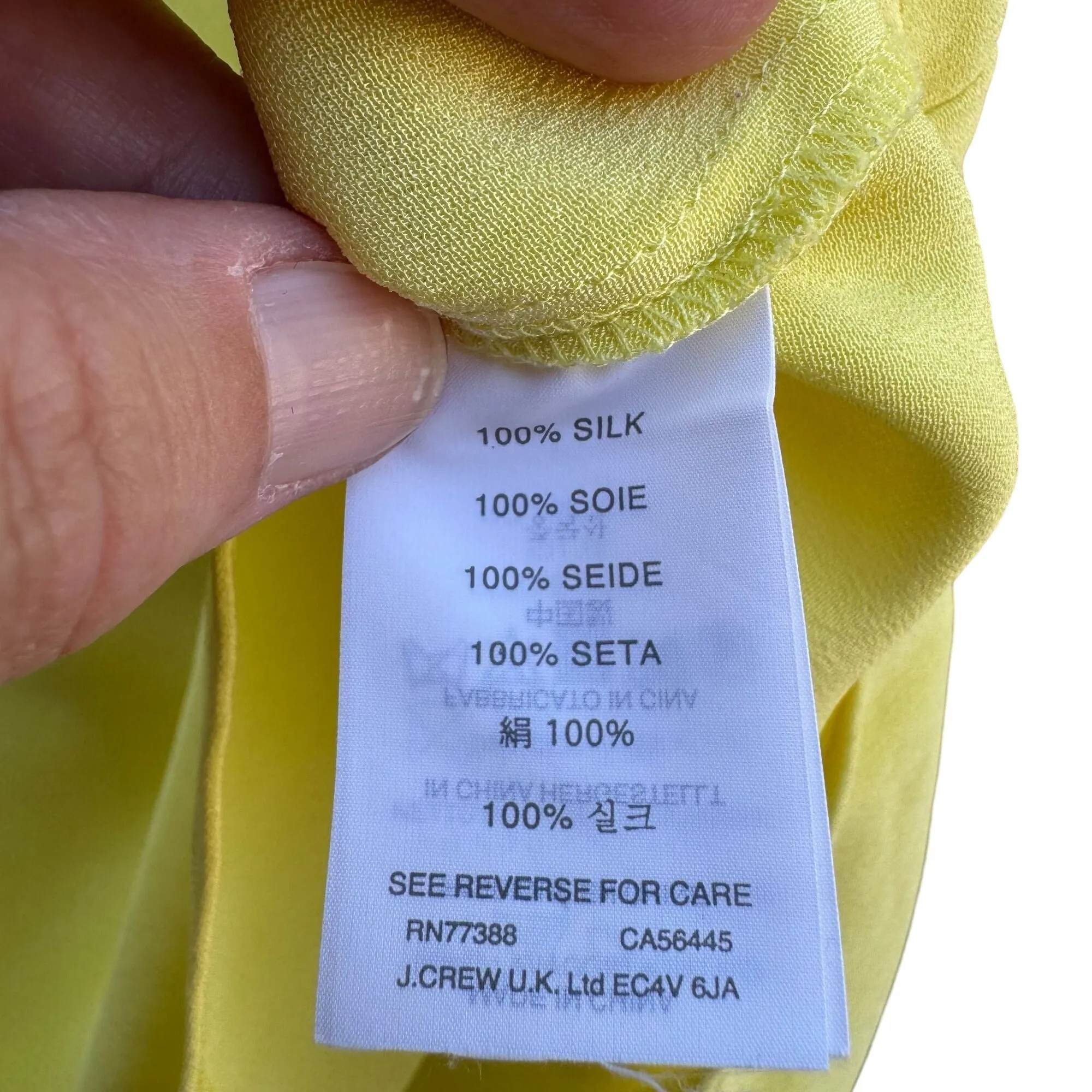 J.Crew Womens Yellow Cap Sleeve Silk Split Round V Neck Lightweight Pocket Blouse