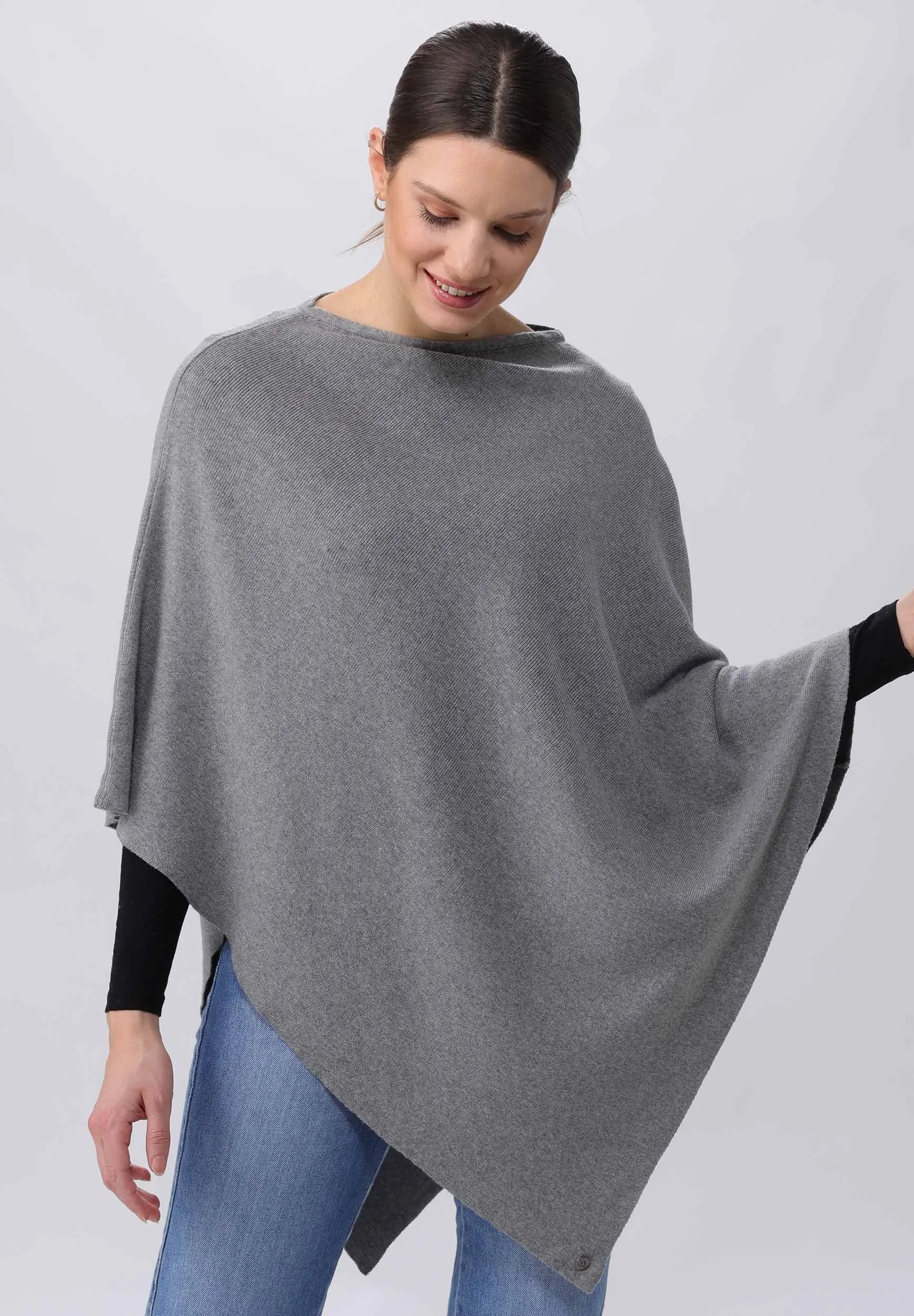 Jersey Knit Cotton Blend Poncho