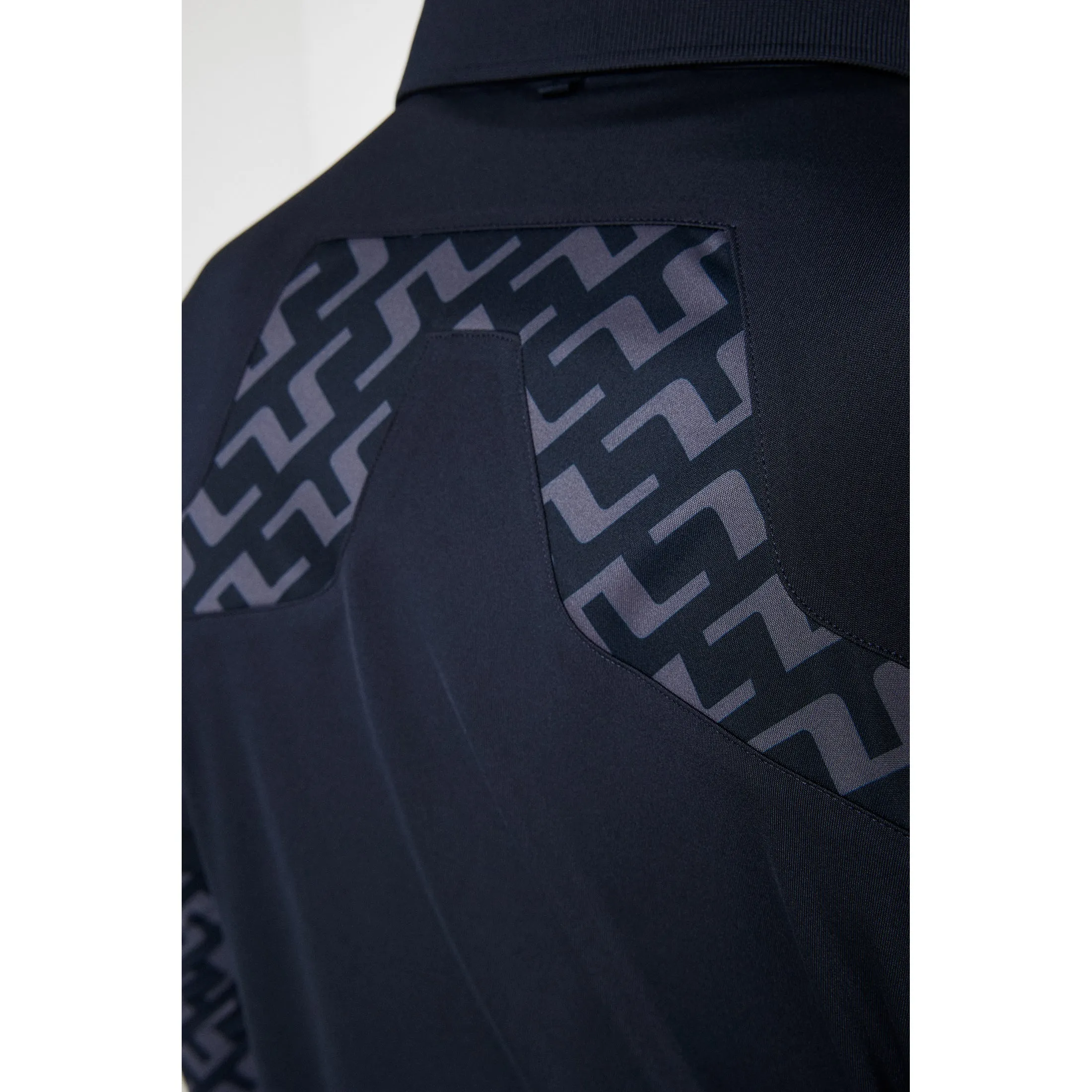 J.Lindeberg KV Regular Fit Print Golf Shirt - Bias Bridge Navy