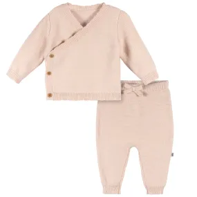 Just Born by Gerber Baby Girl 2-Piece Scalloped Sweater - PINK