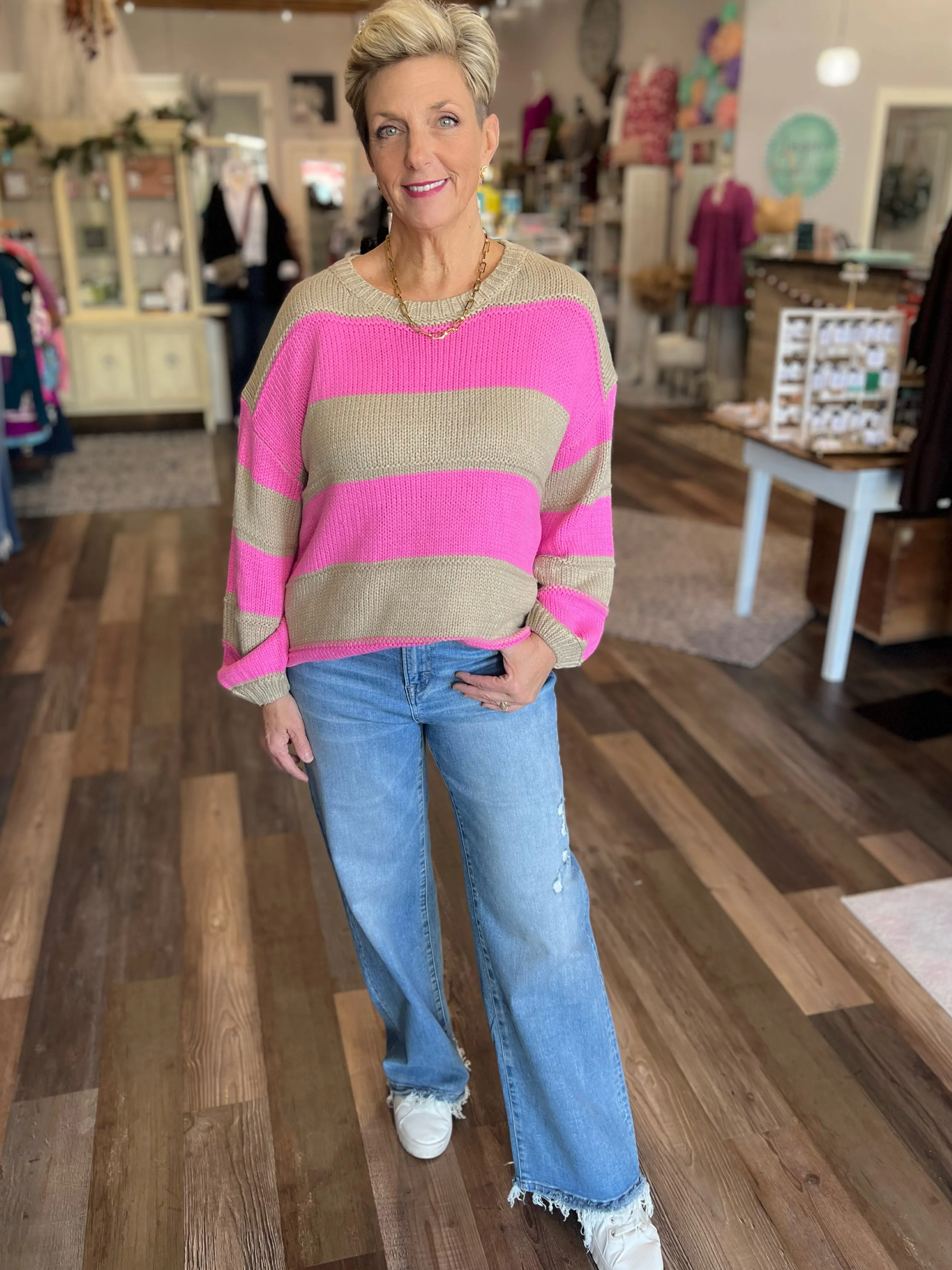 Katie Stripe Knit Sweater