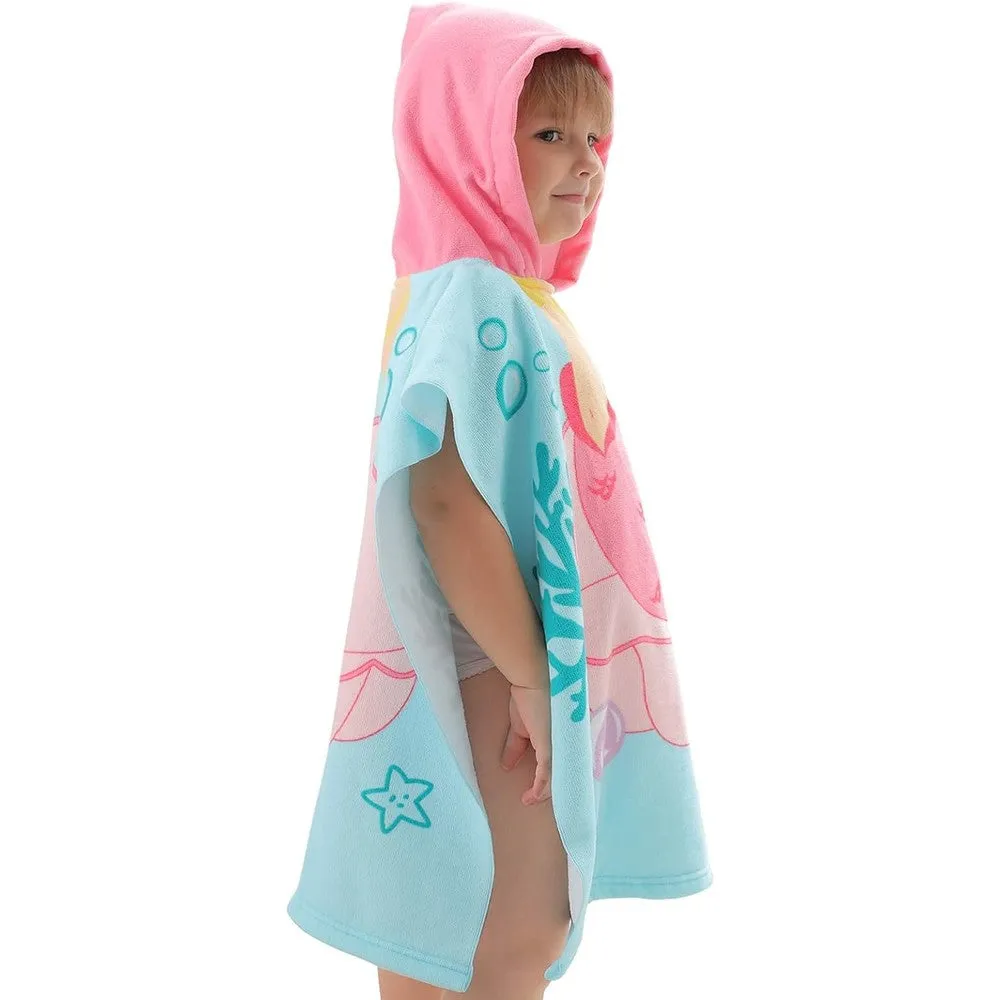 Kids Hooded Soft Microfiber Poncho Towel