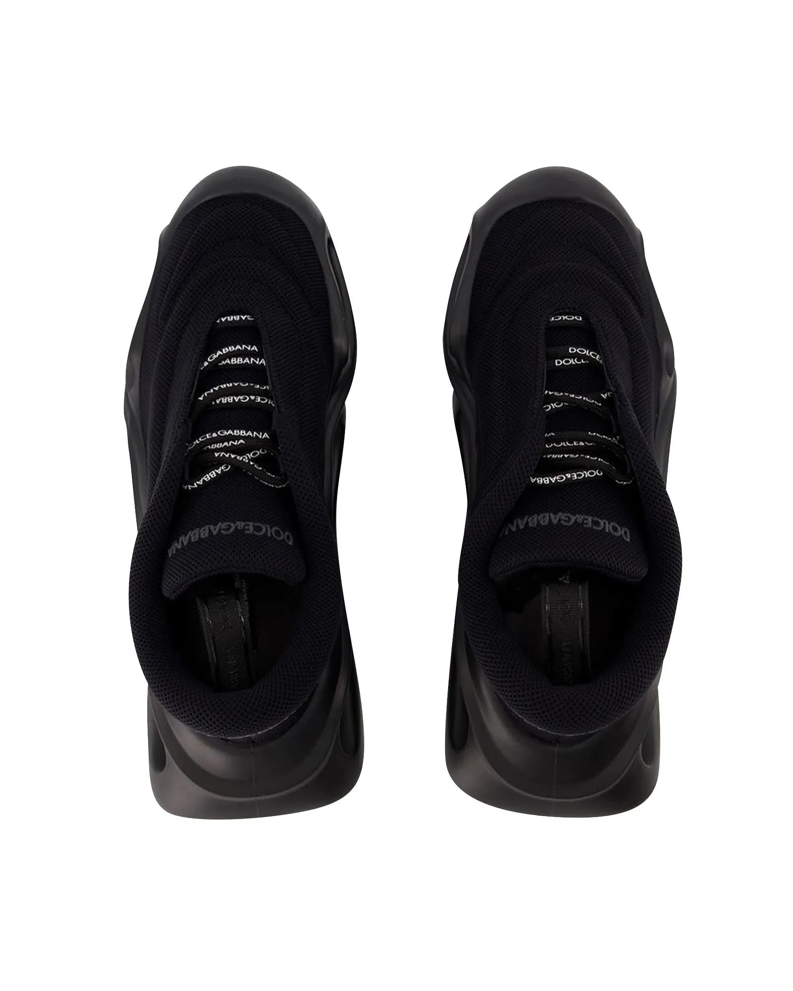 Lace Up Sneakers - Black - Polyester